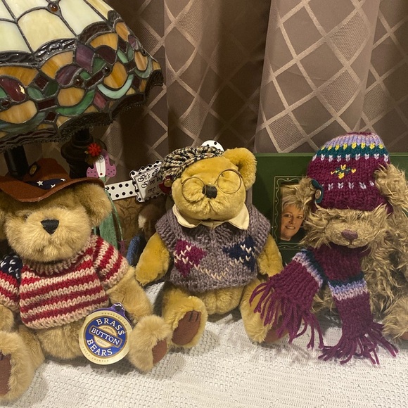 Brass Button Bears Lot of 3, Cody, Sherwood and Booley. Brass Bears Collection - Picture 1 of 13